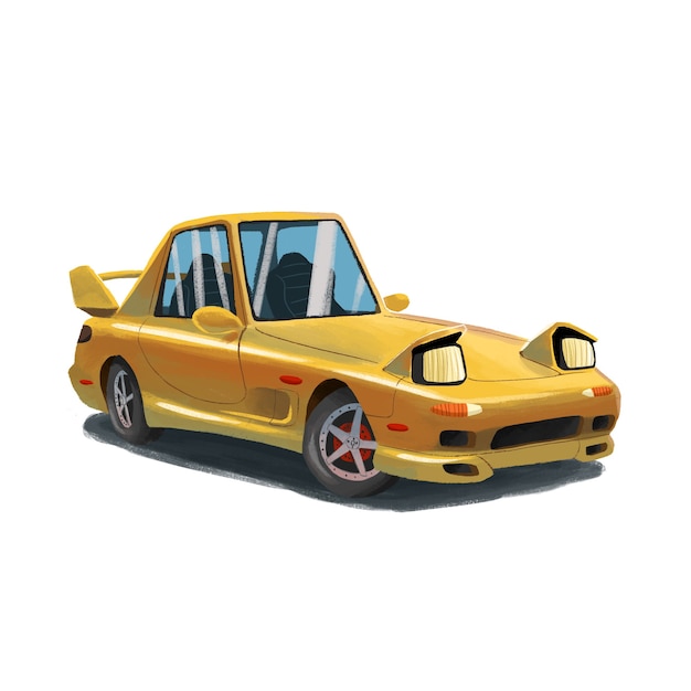 Vector coche amarillo