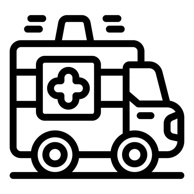 El coche de ambulancia se apresura al hospital con la sirena encendida para el servicio de emergencia