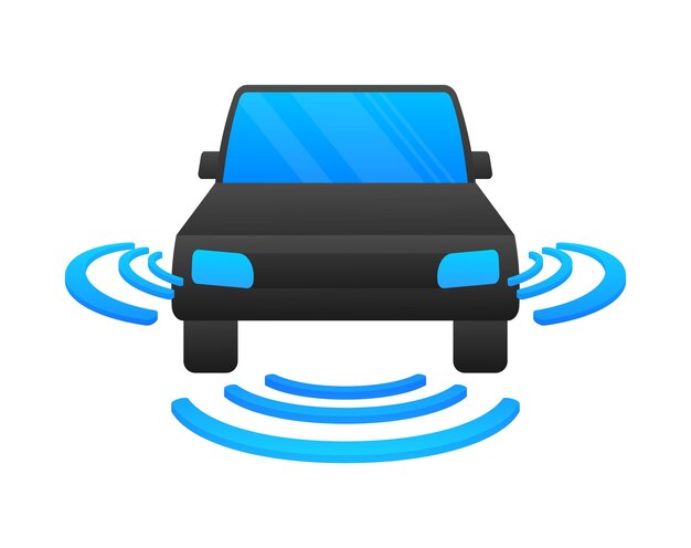 Coche autoconducido autónomo Coche sin conductor Ilustración de stock vectorial