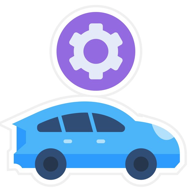 un coche azul con un coche azul en el frente y la palabra coche en el frente
