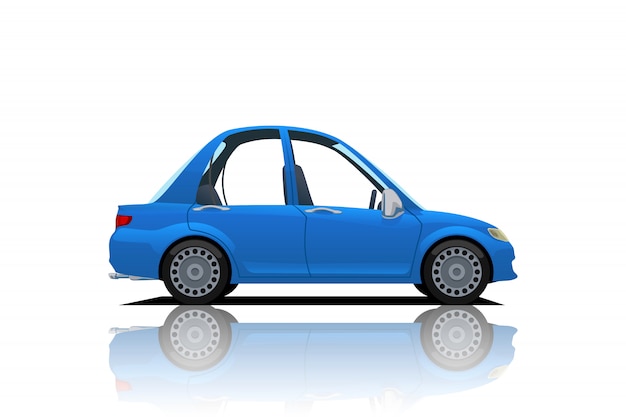 Coche azul de dibujos animados