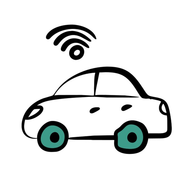 coche cargado con enchufe de alimentación icono de relleno de garabateo