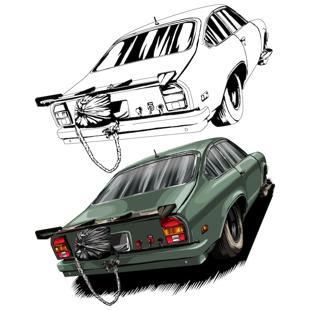 Coche de carreras aislado sobre fondo blanco. ilustración vectorial.