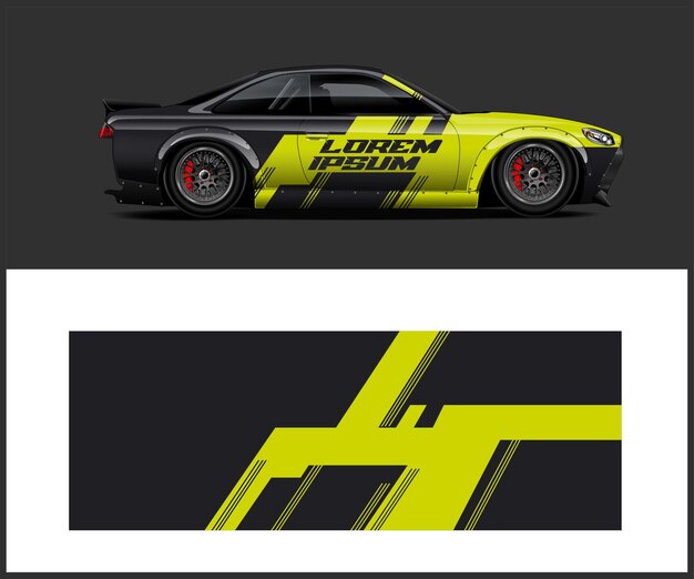 un coche de carreras amarillo y negro con la palabra lufton en el lado