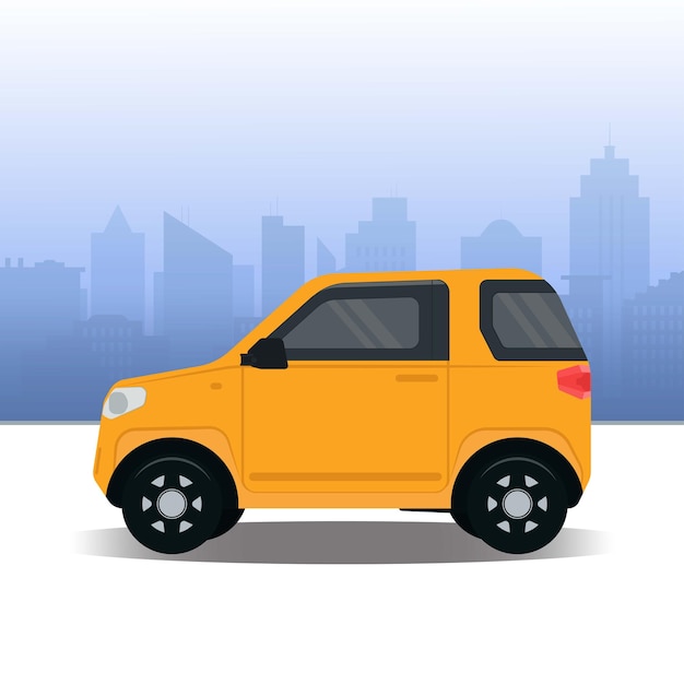 Coche de la ciudad con vector de color amarillo