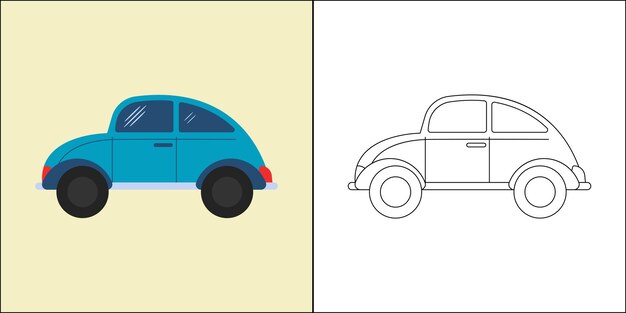 Coche clásico adecuado para la ilustración de vector de página para colorear de los niños