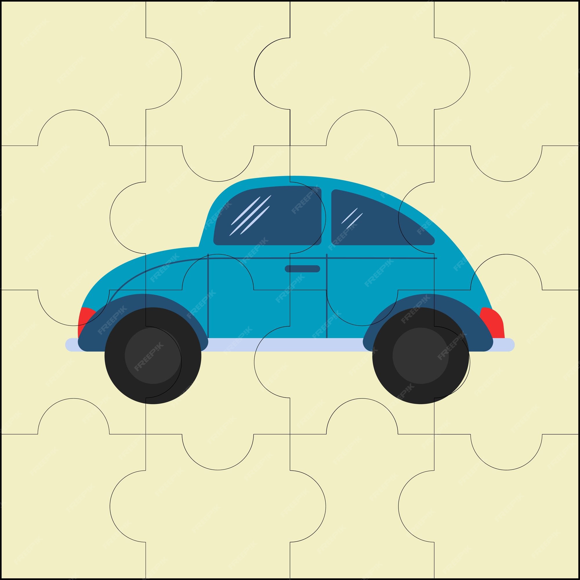 Coche adecuado para la de vector de rompecabezas de niños | Vector