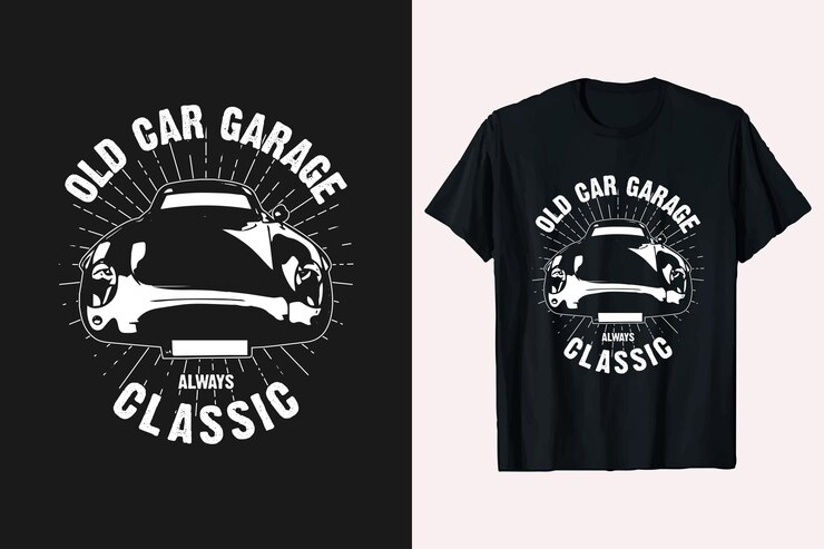 coche clásico diseño de camiseta vintage vector plantilla de camiseta aspecto frontal estilo clásico camiseta con estampado gráfico