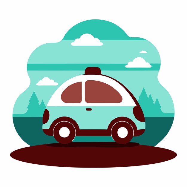 Un coche con un coche encima