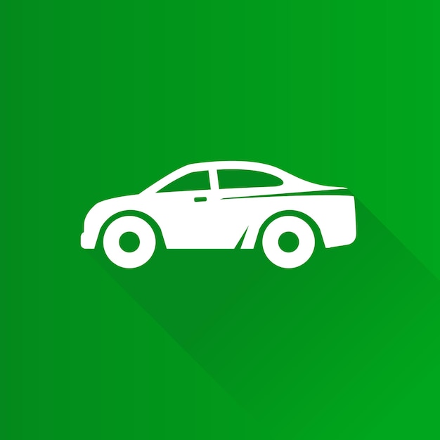 Coche color plano icono larga sombra vector ilustración