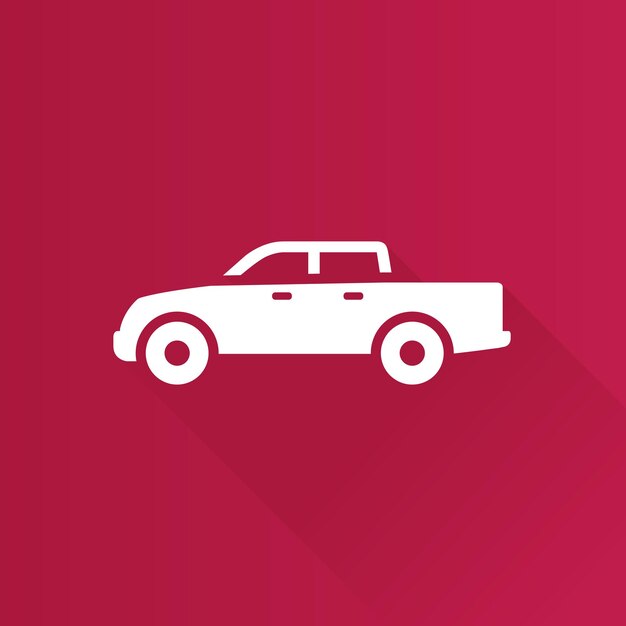 Coche color plano icono larga sombra vector ilustración
