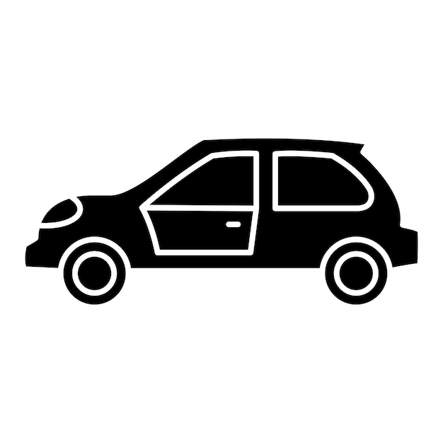 Coche Coupé. Silueta de vehículo simple. Icono de línea de automoción. glifo