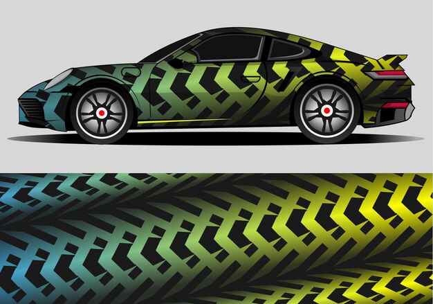 coche deportivo de diseño de envoltura de vector