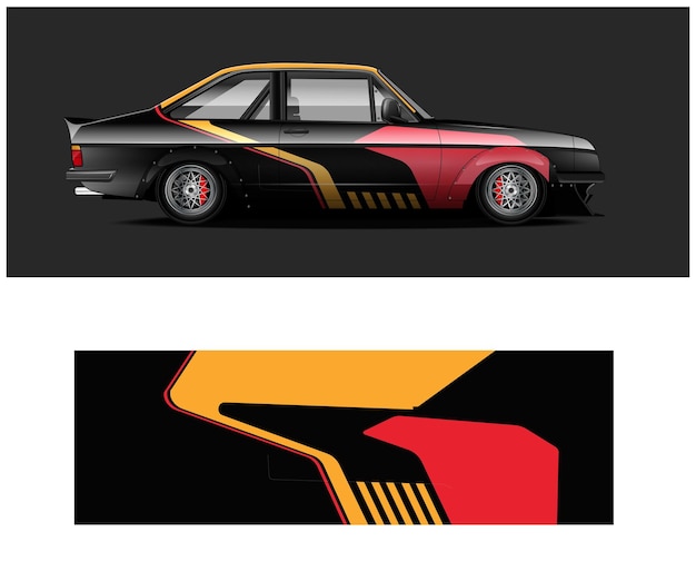 Coche deportivo con diseño de librea de carreras