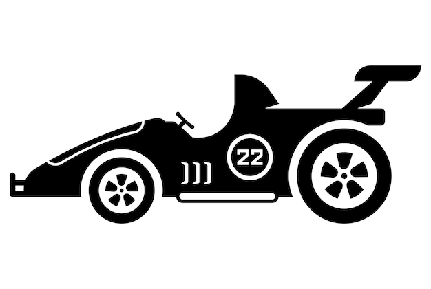 Coche deportivo icono negro coche de carreras