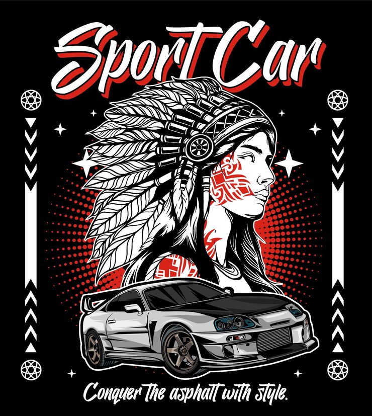 Vector coche deportivo japonés en arte vectorial