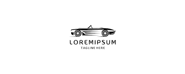 Coche deportivo Logotipo Silhouette Diseño Emblema vectorial