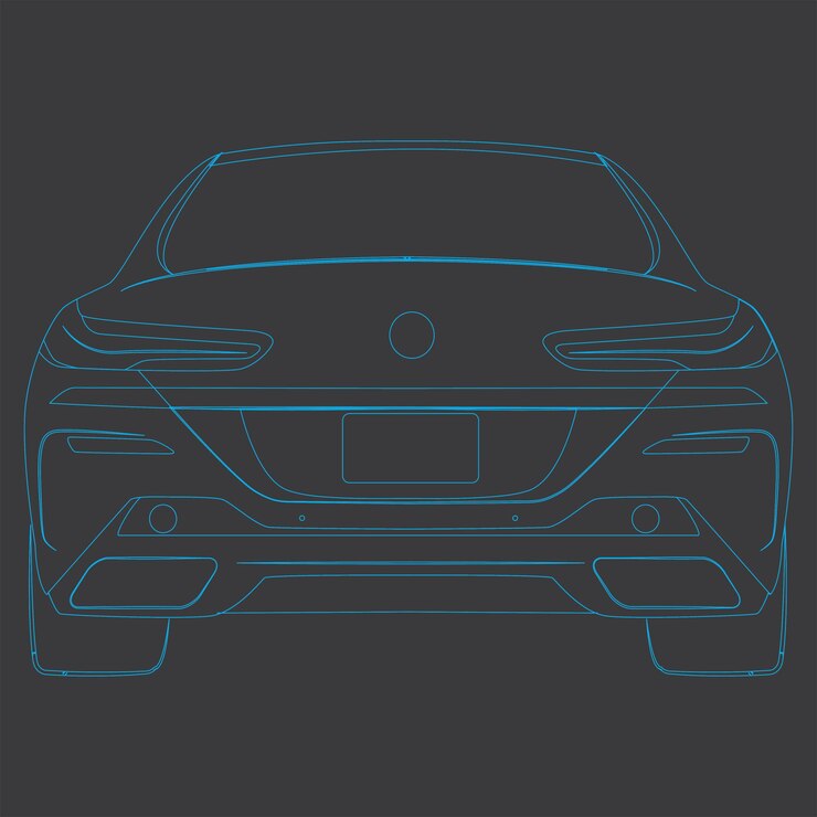 Vector coche deportivo visto desde atrás coche aislado línea verde coche de la ciudad