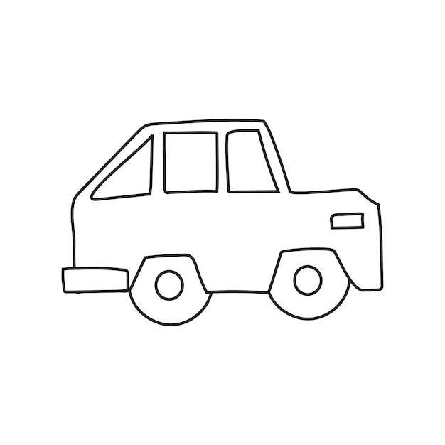 Coche dibujado a mano para colorear libro