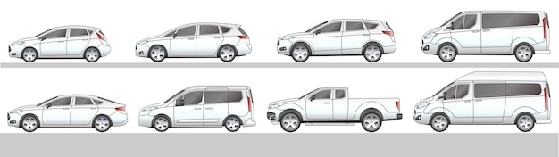 Coche diferente conjunto de iconos DIBUJO ilustración vectorial