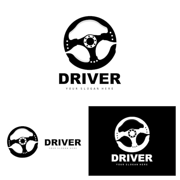 Coche Dirección Logo Conductor Vector Transporte Vehículo Diseño Reparación Mantenimiento Coche Garaje