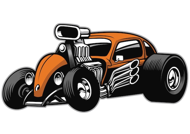 Coche hotrod personalizado con gran motor