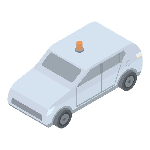 Coche con icono de luz intermitente Isométrico de coche con icono de vector de luz intermitente para diseño web aislado sobre fondo blanco