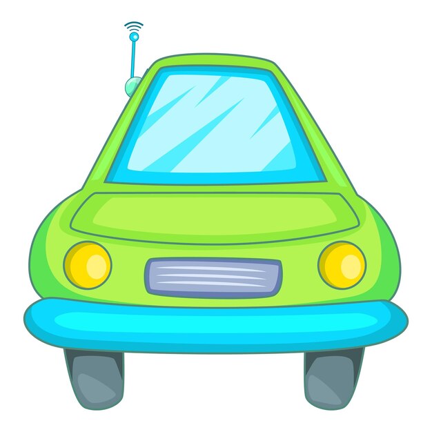 Coche con icono de signo wifi Ilustración de dibujos animados de coche con signo wifi i icono de vector para web