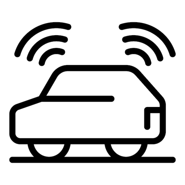 Coche inteligente que utiliza tecnología de sensores en la carretera