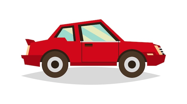 Coche de juguete rojo Vehículos para viajar Ilustración vectorial