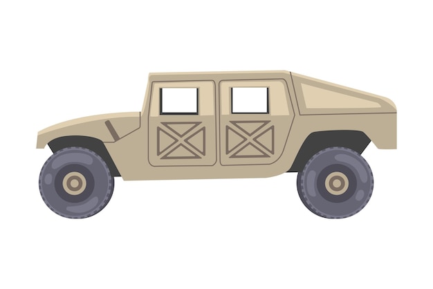 Coche militar como vehículo de transporte utilizado en el ejército para transportar ilustraciones vectoriales de las fuerzas armadas