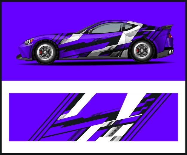 Un coche morado con la letra m en él
