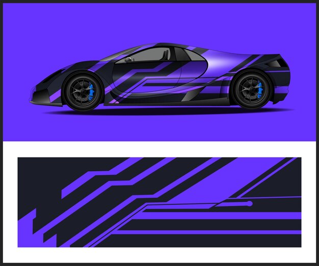 Un coche morado y negro con la palabra lamborghini en el lateral.
