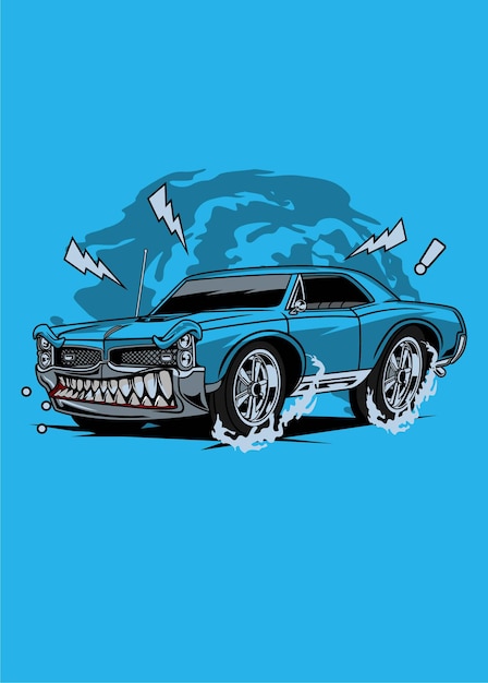 COCHE MUSCULAR AZUL