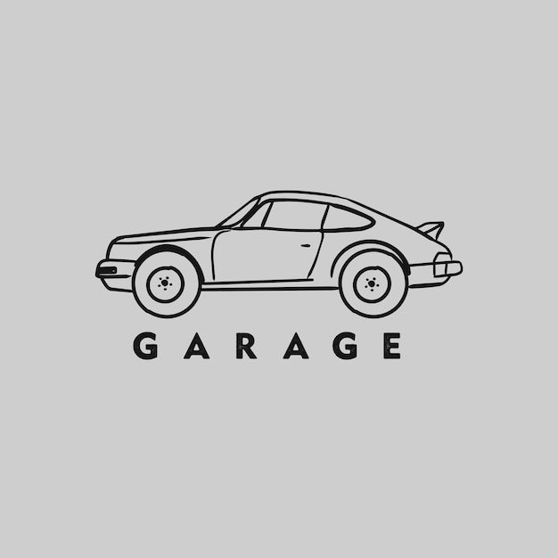 un coche con la palabra garaje en el lado