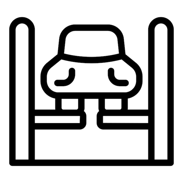 Coche parado en la plataforma para su inspección en la estación de servicio