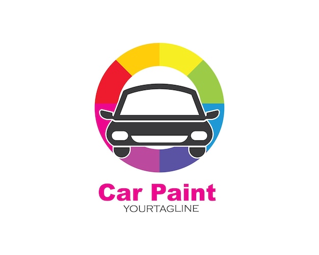Vector coche pintura logo icono ilustración vector diseño