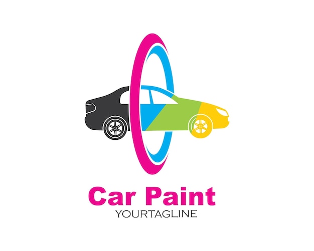 Coche pintura logo icono ilustración vector diseño