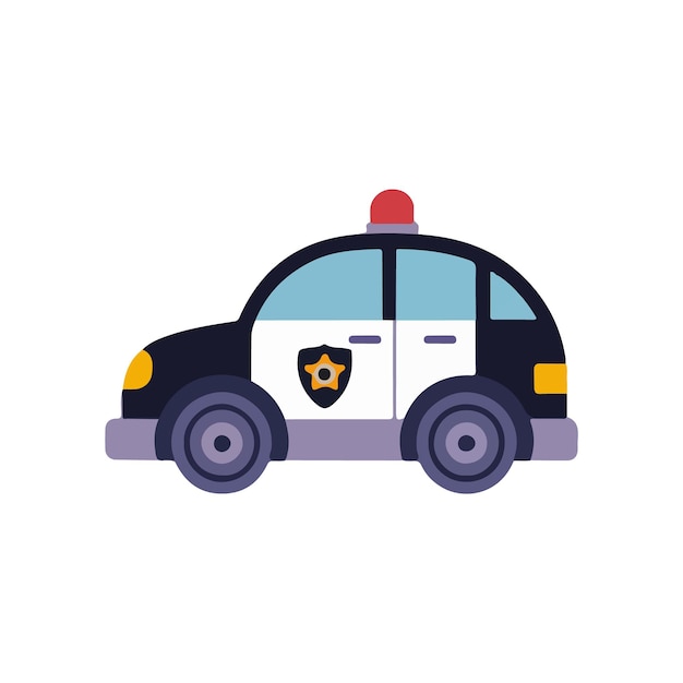 Un coche de policía con fondo blanco