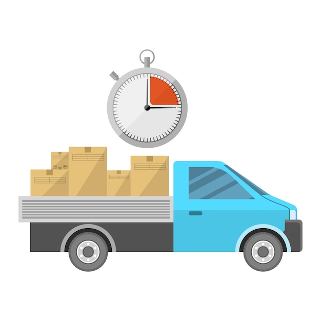 Coche que transporta mercancías icono plano aislado sobre fondo blanco