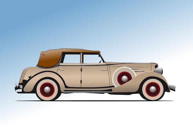 Vector coche de rareza antigua cabriolet de lujo