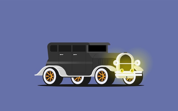Coche retro vector plano aislado sobre fondo de color