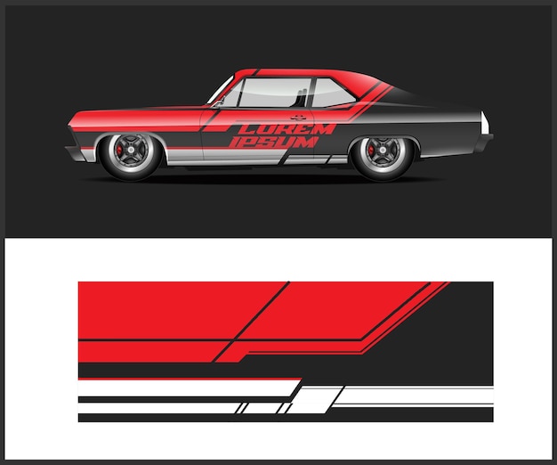 un coche rojo y negro con la palabra Ford en el lado