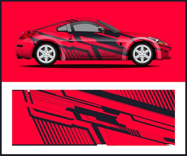 Un coche rojo y negro con la palabra "z" en el lateral.