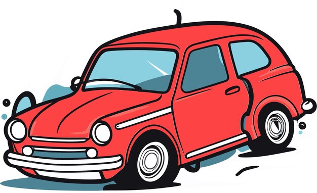 un coche rojo con una puerta roja tiene una puerta rojo