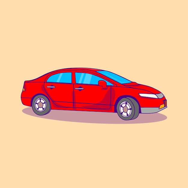 Coche rojo para varios tipos de uso.