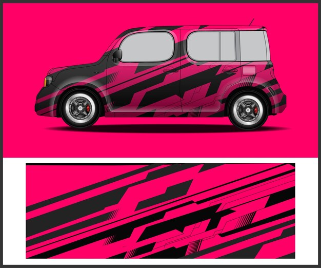 Un coche rosa y negro con la palabra honda en el lateral.