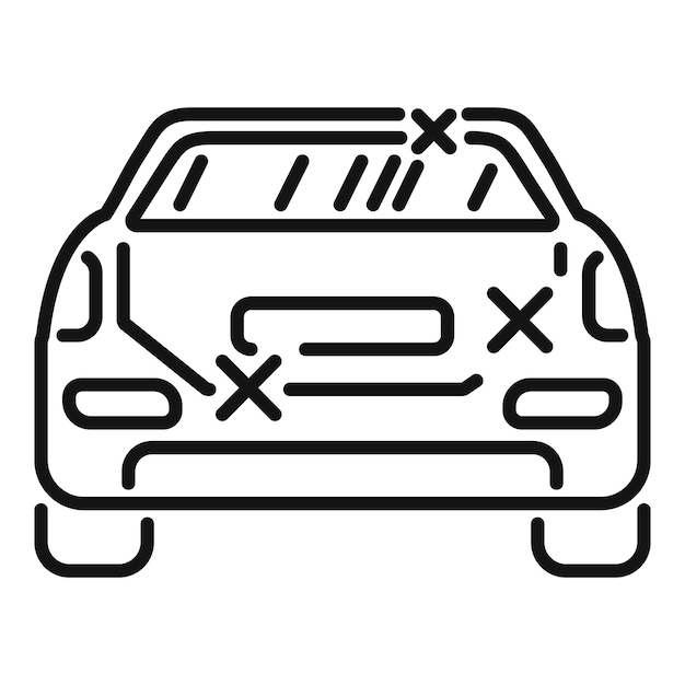 Coche roto que muestra daños en el cuerpo por accidente