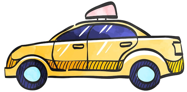 Coche de seguridad de icono de estilo acuarela