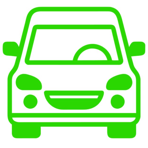 un coche sonriendo con personas dentro del pictograma